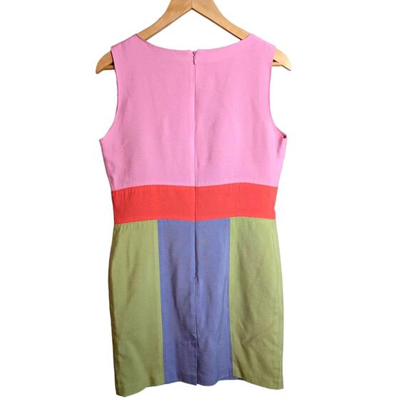 Lennie Nina Leonard‎ Pastel Color Block Knee Length Sleeveless Dress size 10P - Picture 2 of 3
